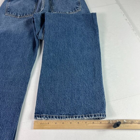 Zara Jeans Women's 31x33* High Rise Wide Leg Blue Faded Cotton Denim Tag 8 - Picture 11 of 16